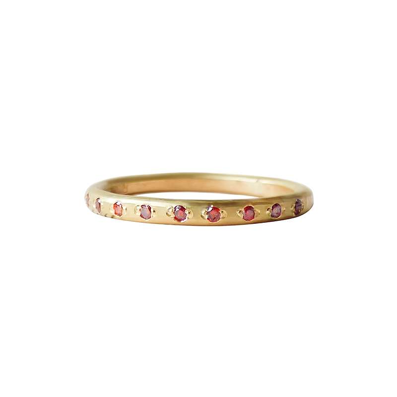 Ami — Cognac Diamond Wedding Band in 18ct Fairmined Gold