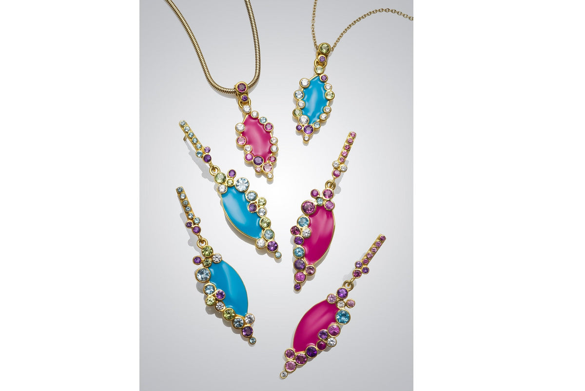 Aurora Blue Enamel Pendant