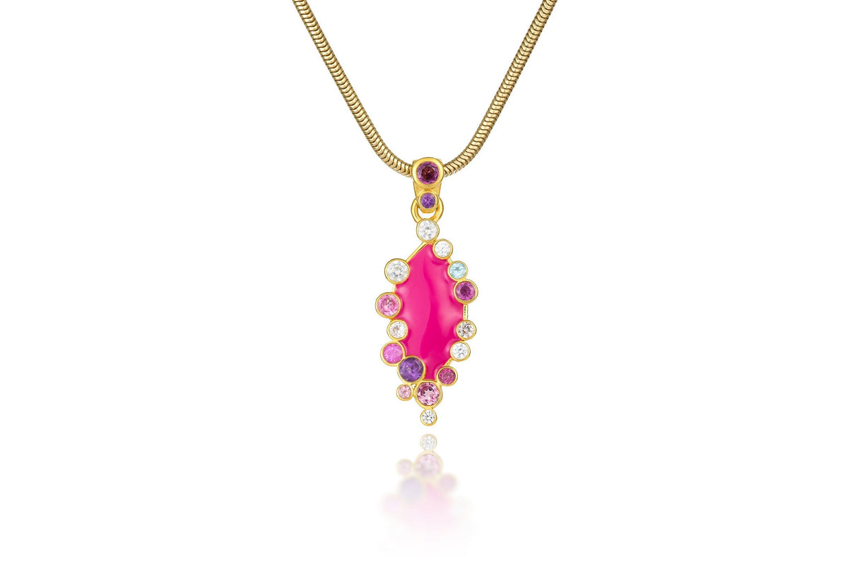 Aurora Magenta Enamel Pendant