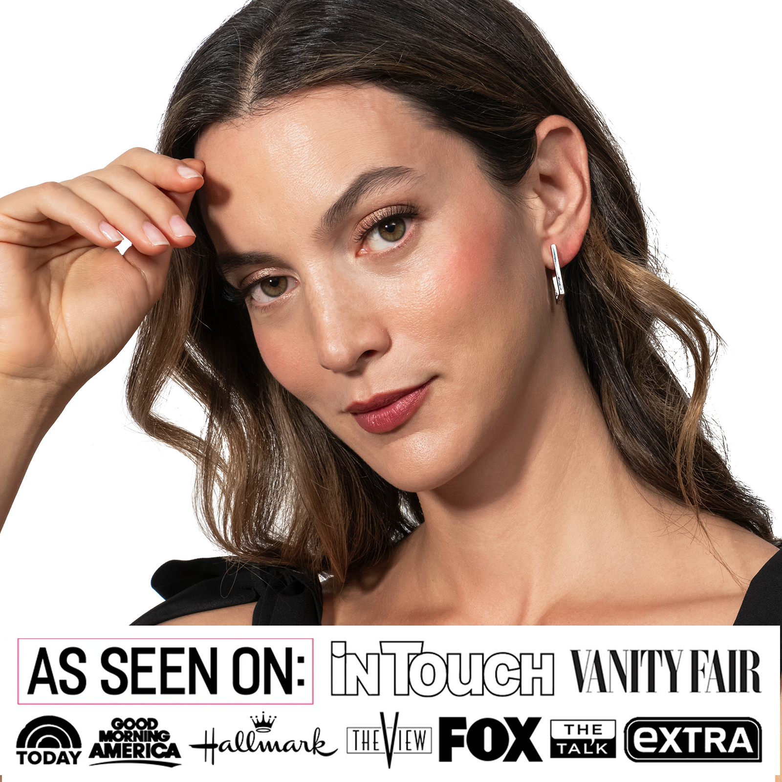 Annalise 18k White Gold Plated Silver Square Hoop Earrings