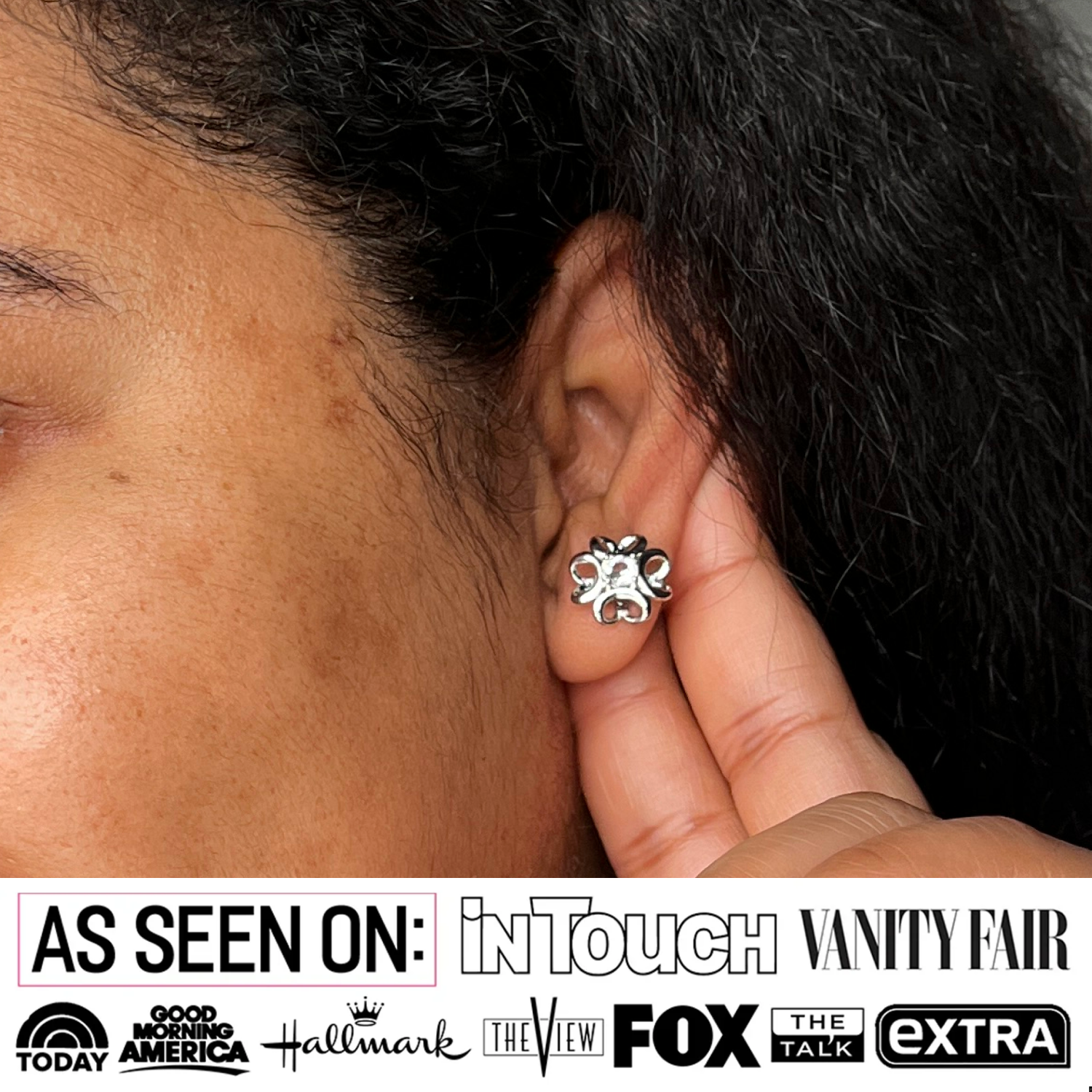 Alexis 18k White Gold Plated Flower Stud Earrings with Swarovski Crystals