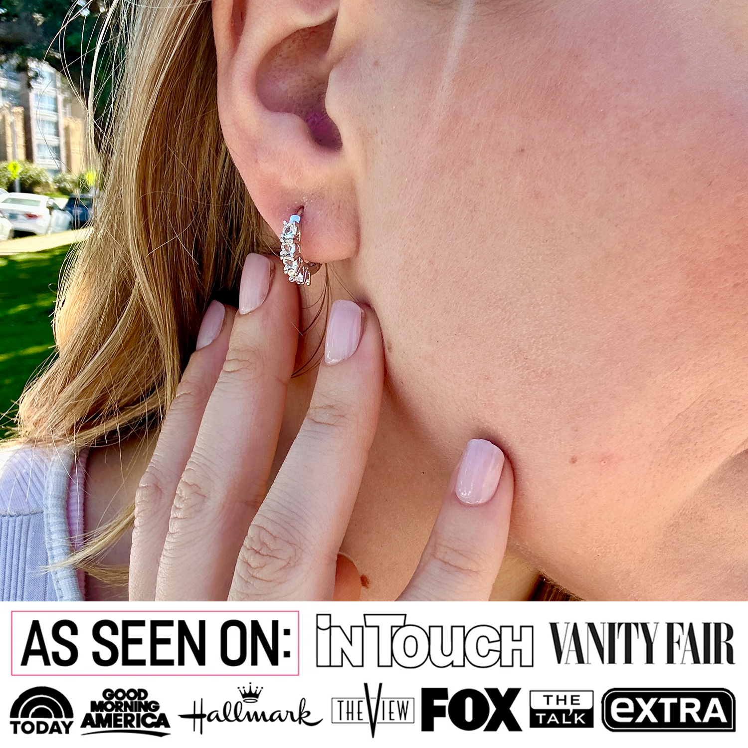 Bethany 18k White Gold Plated 15mm Hoop Crystal Earrings with Swarovski Crystals