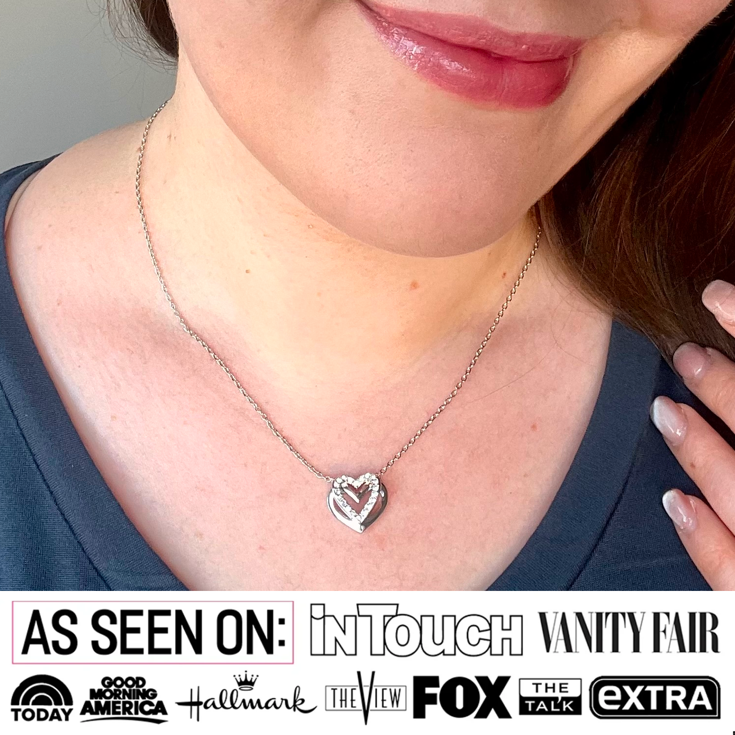 Cathy 18k White Gold Plated Necklace with Swarovski Crystals