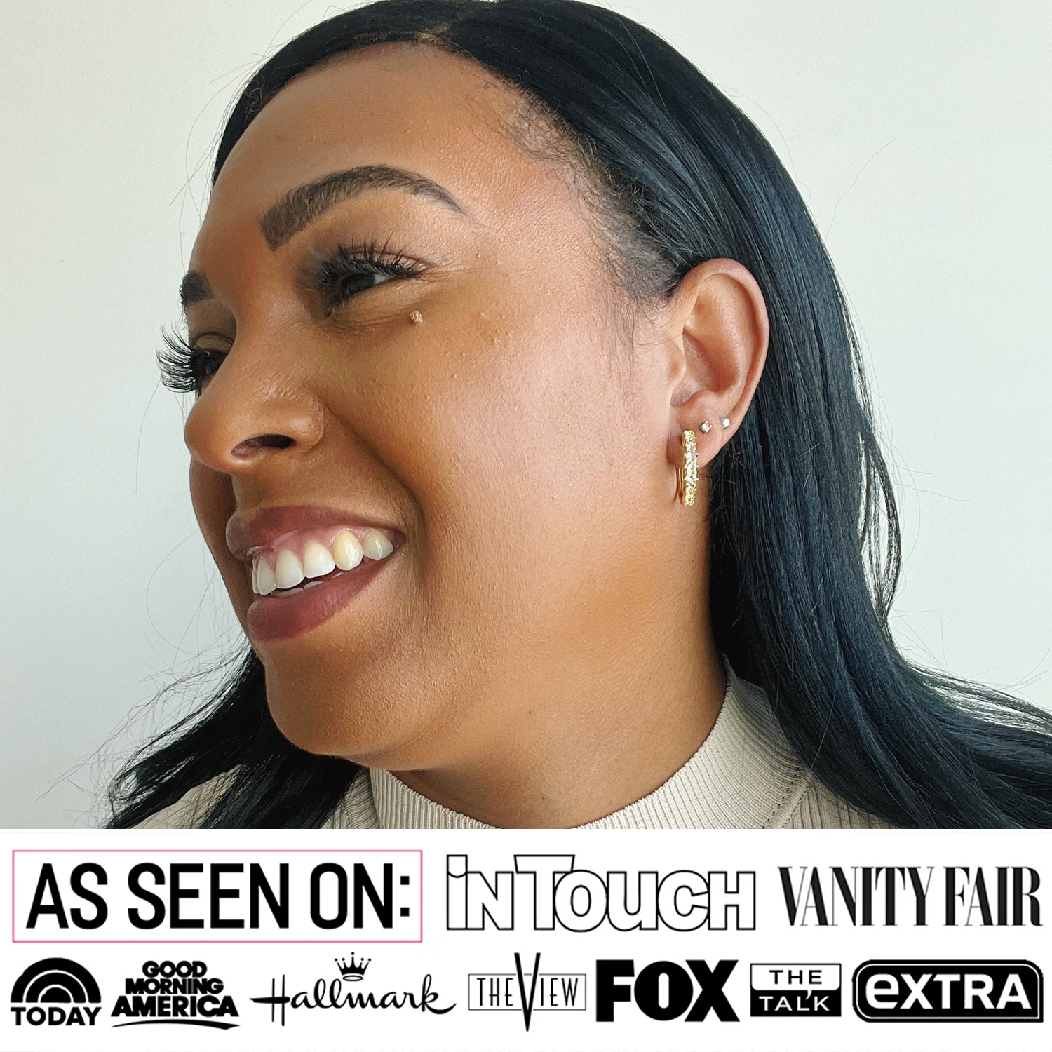 Claire 18k White Gold Plated 20mm Hoop Earrings with Swarovski Crystals