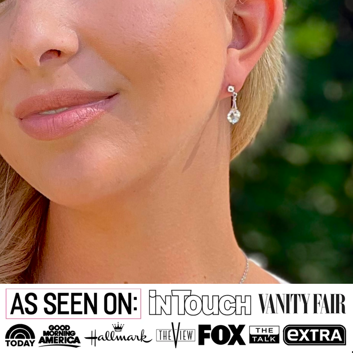 Isla 18k White Gold Plated Dangle Earrings with Round Swarovski Crystals