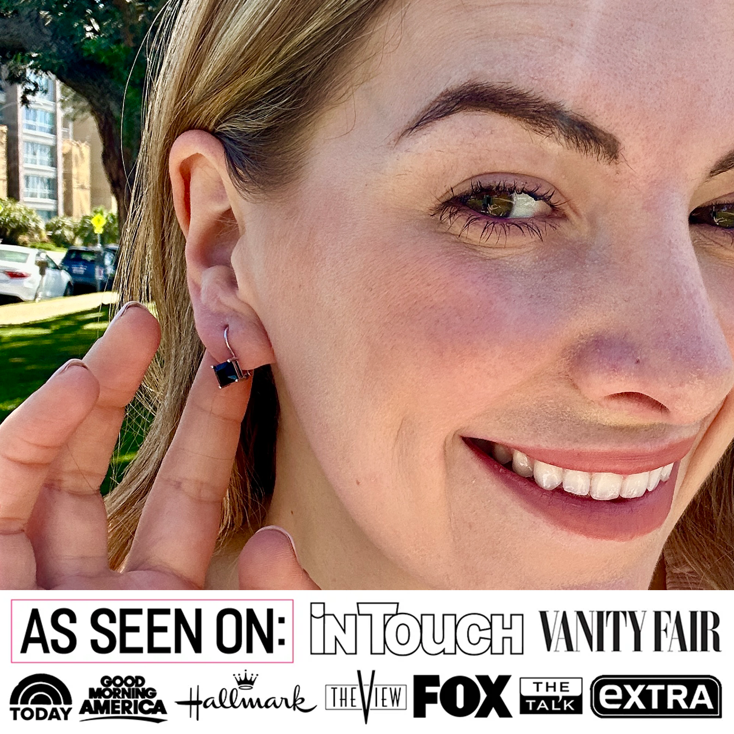 Samantha 18k White Gold Plated Drop Earrings with Black Swarovski Crystal