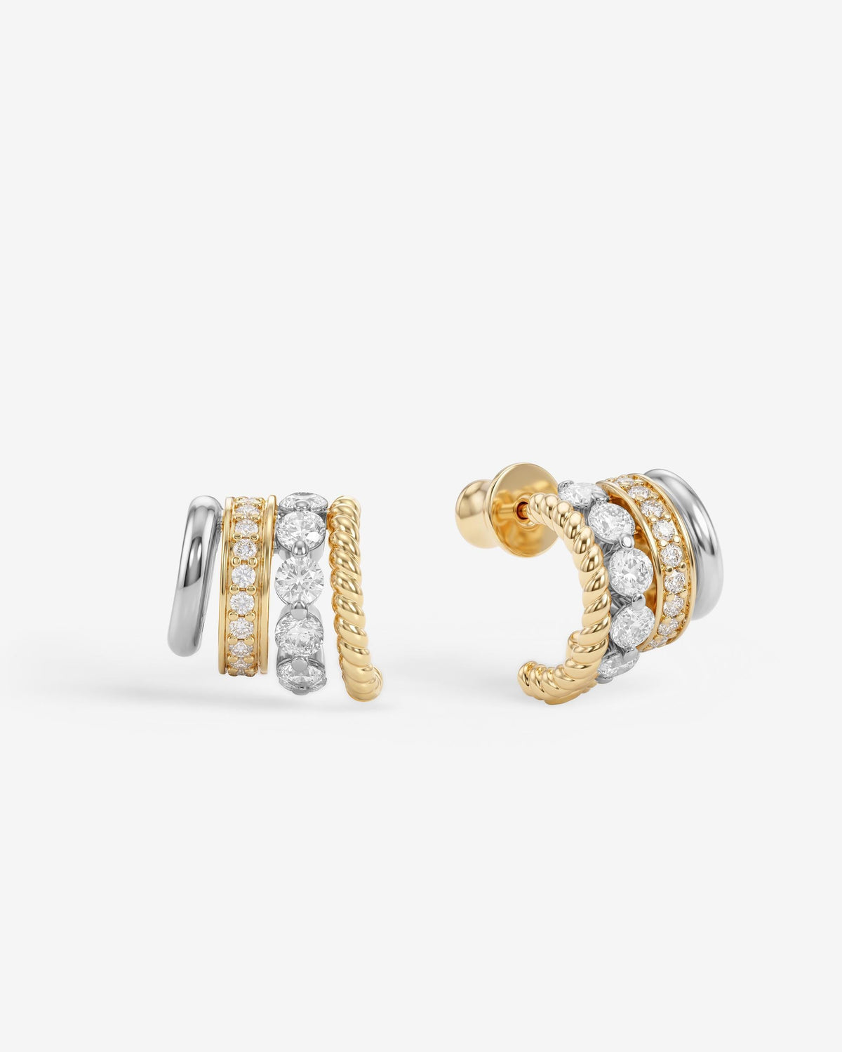 Ashley Venice Earring - Mixed Metal|White Diamondettes