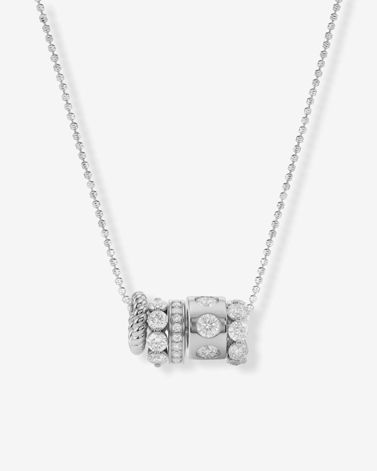 Ashley Venice Necklace 11mm - Silver|White Diamondettes