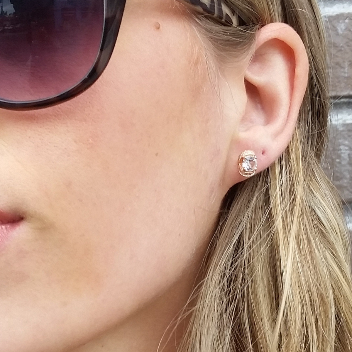 Astrid 18k White Gold Plated Stud Earrings with Swarovski Crystal — Final Sale