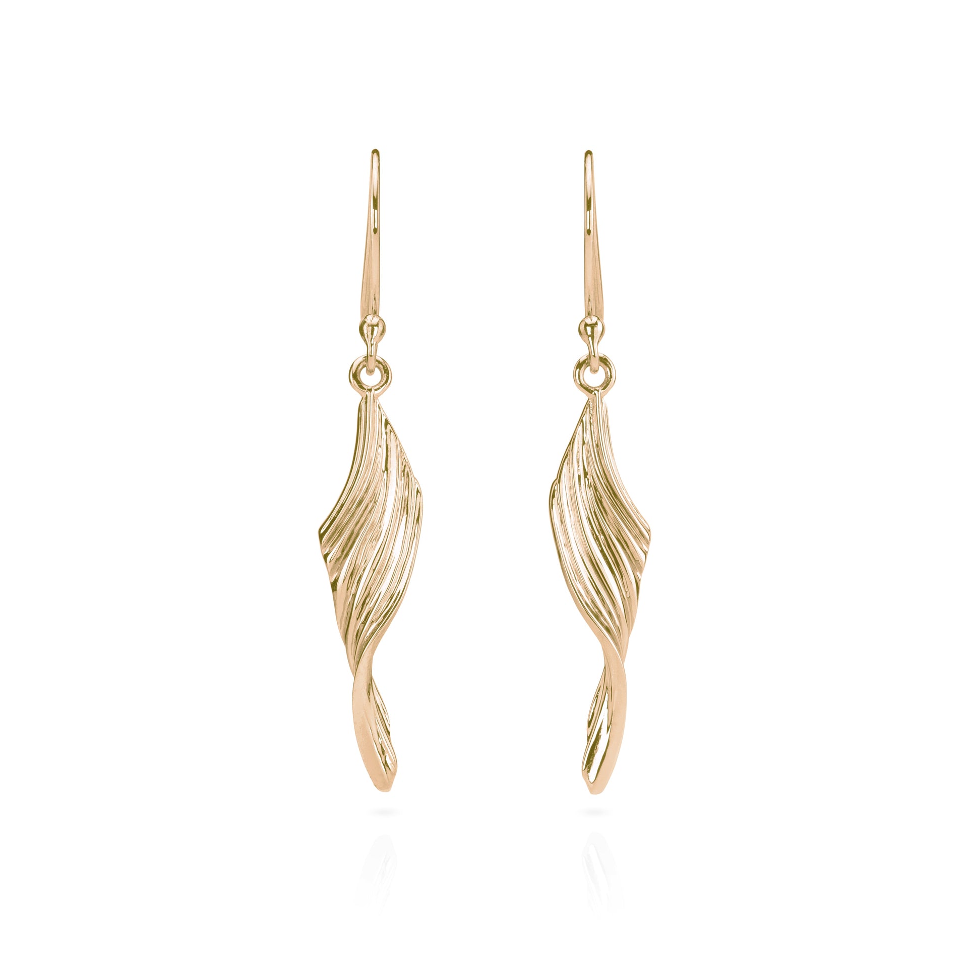 Curved Gold Shell Drop Earrings