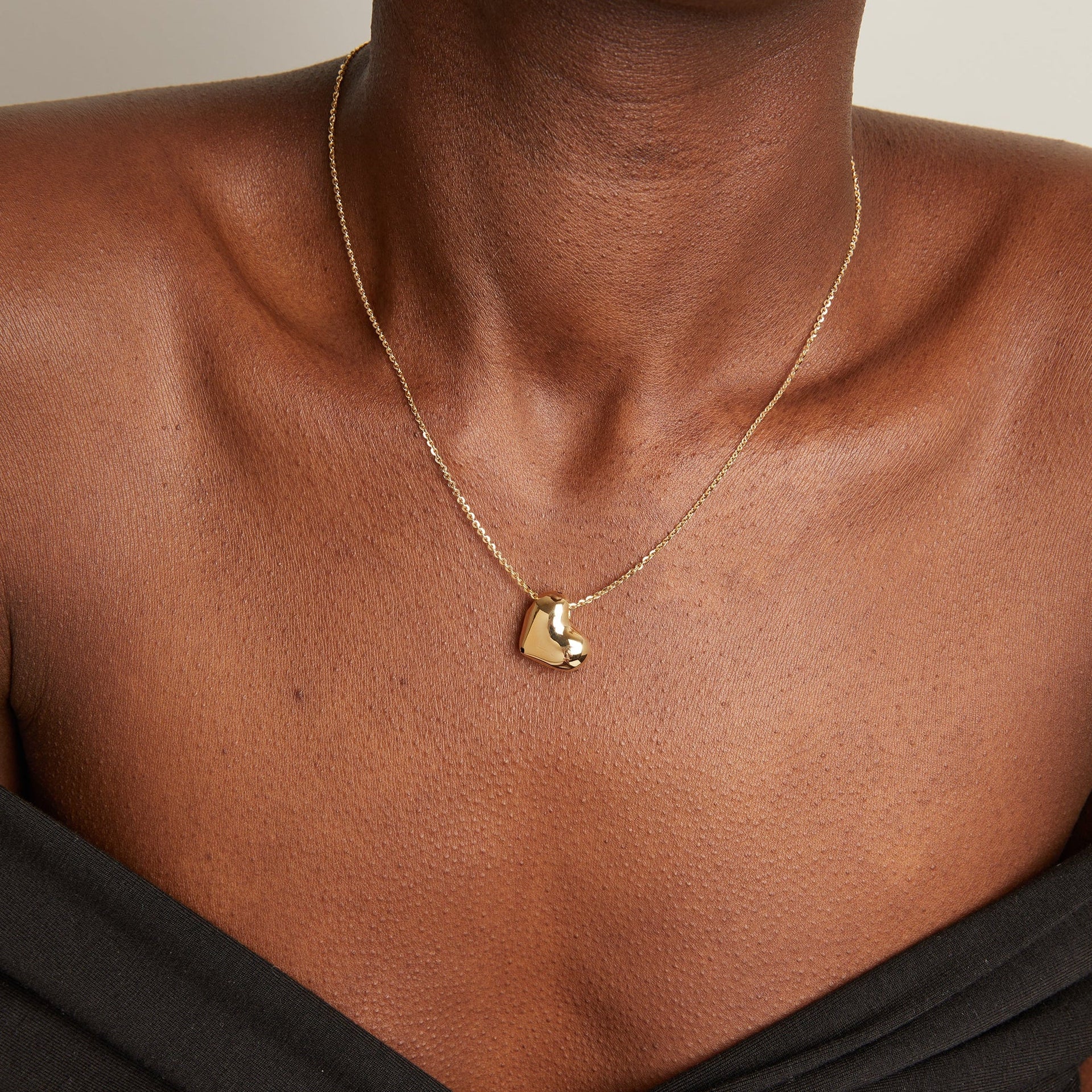 Pillow Heart Pendant Necklace