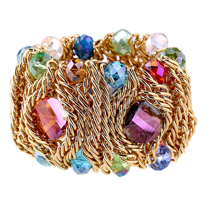 18K Gold Multi Color Statement Bracelet