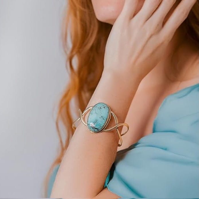 18k gold Turquoise Statement Bracelet