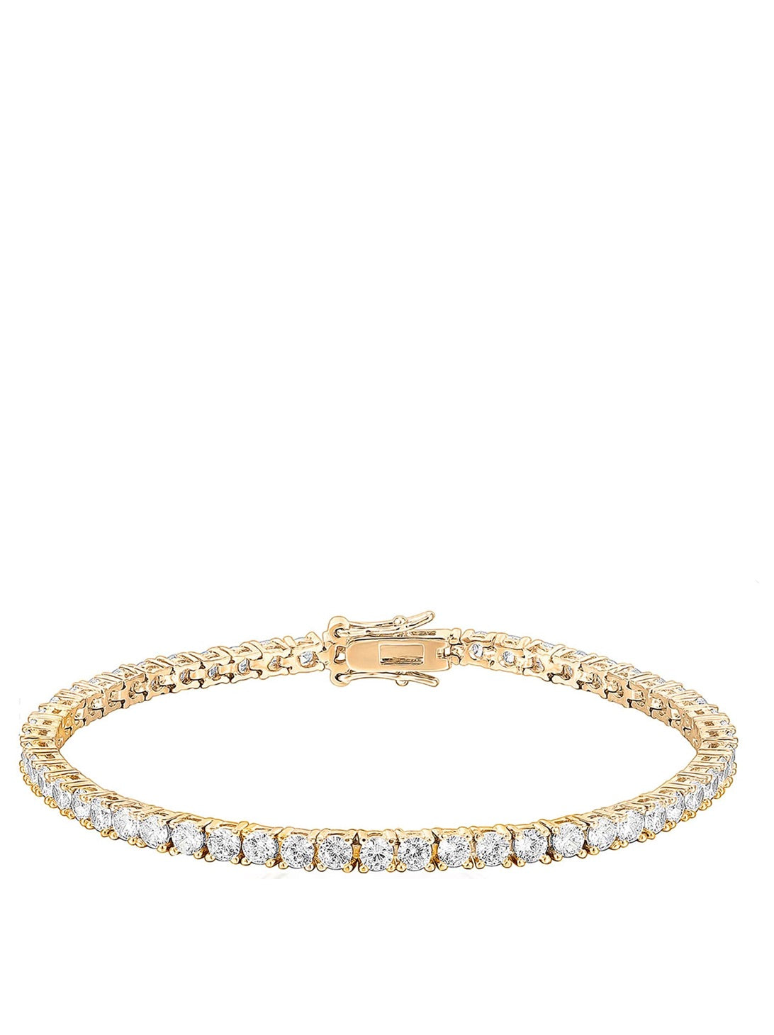 18K White Gold Cz Eternity Tennis Bracelet
