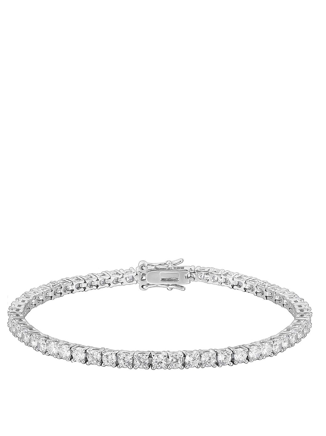 18K White Gold Cz Eternity Tennis Bracelet