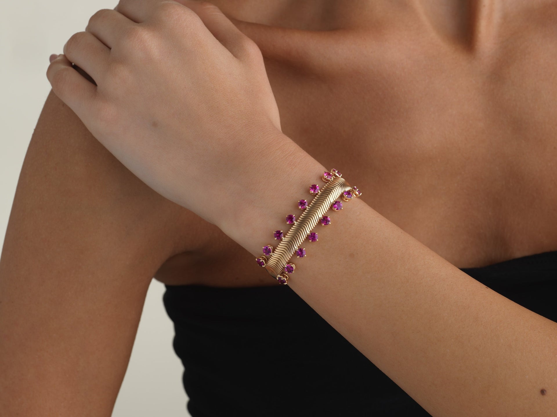 Suede and Snake Chain Bracelet (One-of-a-Kind)