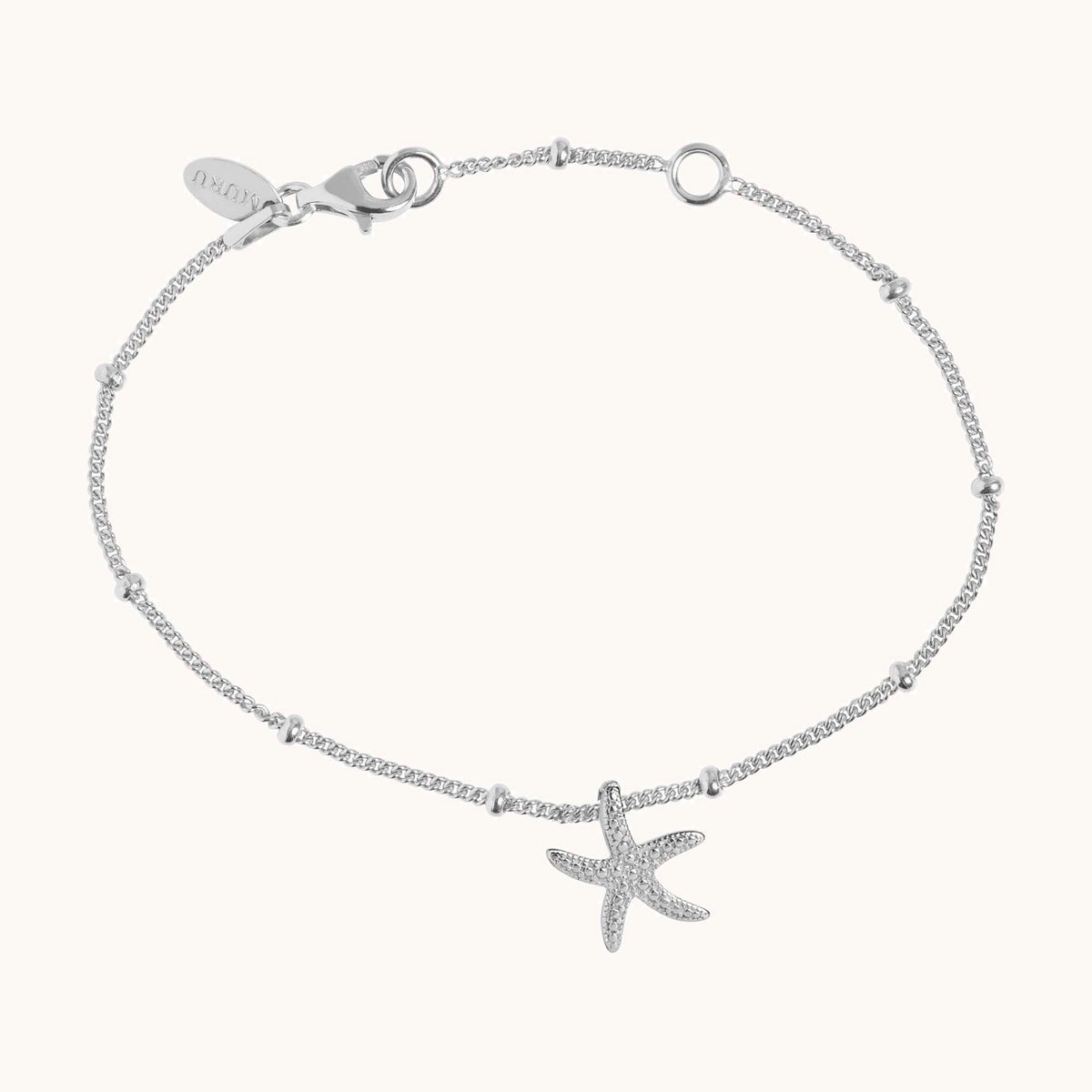 Starfish Bead Bracelet Silver
