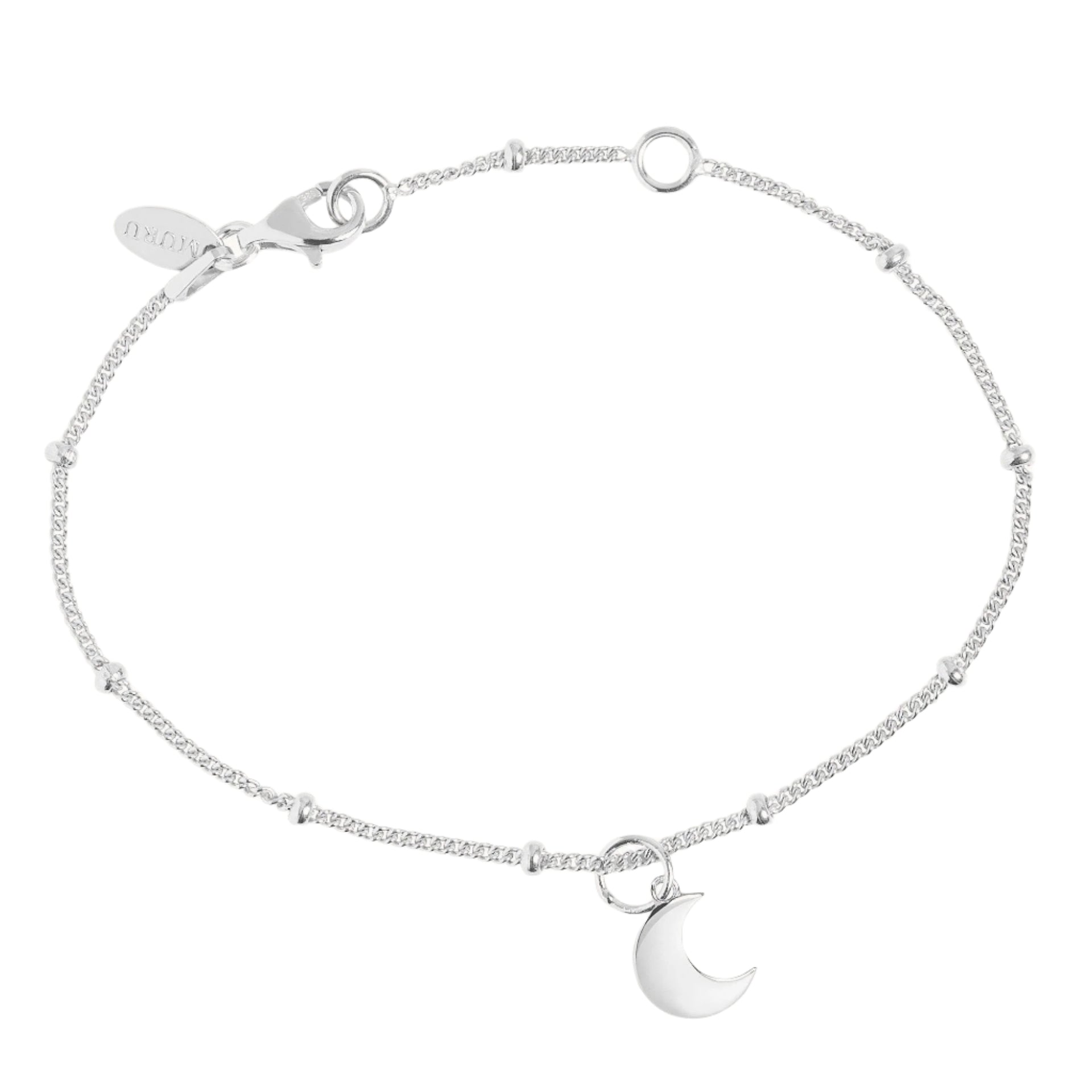 Personalised Moon Bracelet Silver