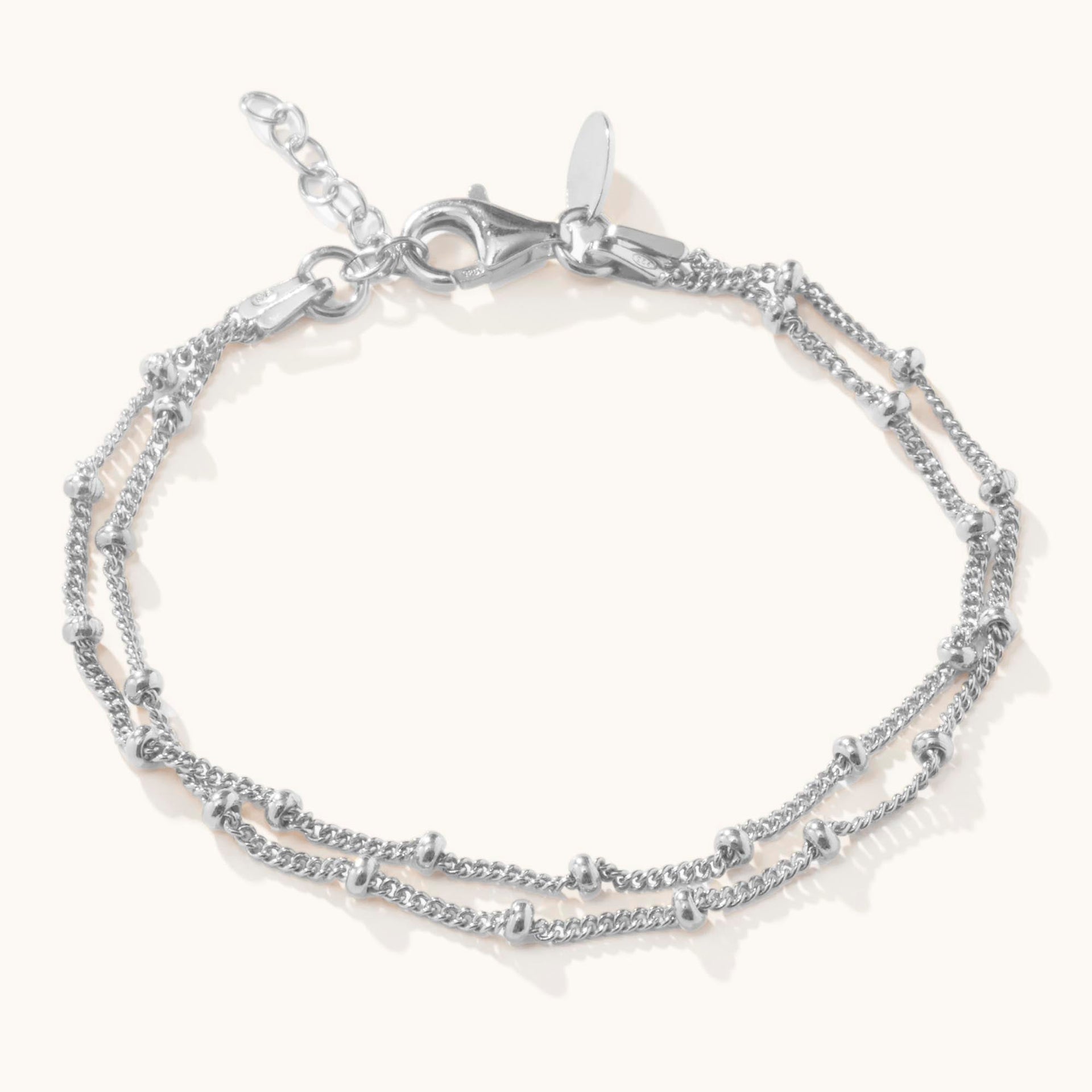 Duo Bead Bracelet Silver