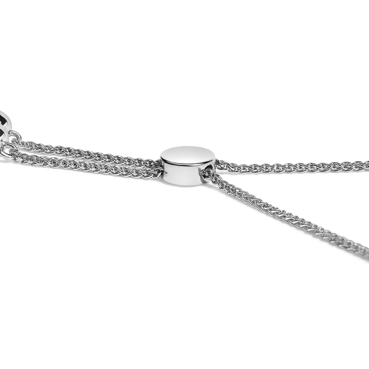 Sterling Silver 1/3 Cttw Diamond Infinity Heart Link Adjustable Bolo Bracelet