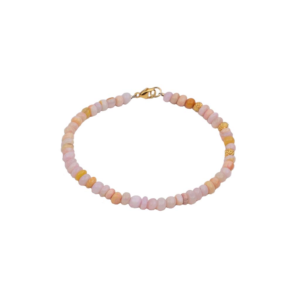Beaded Pink Opal Bracelet