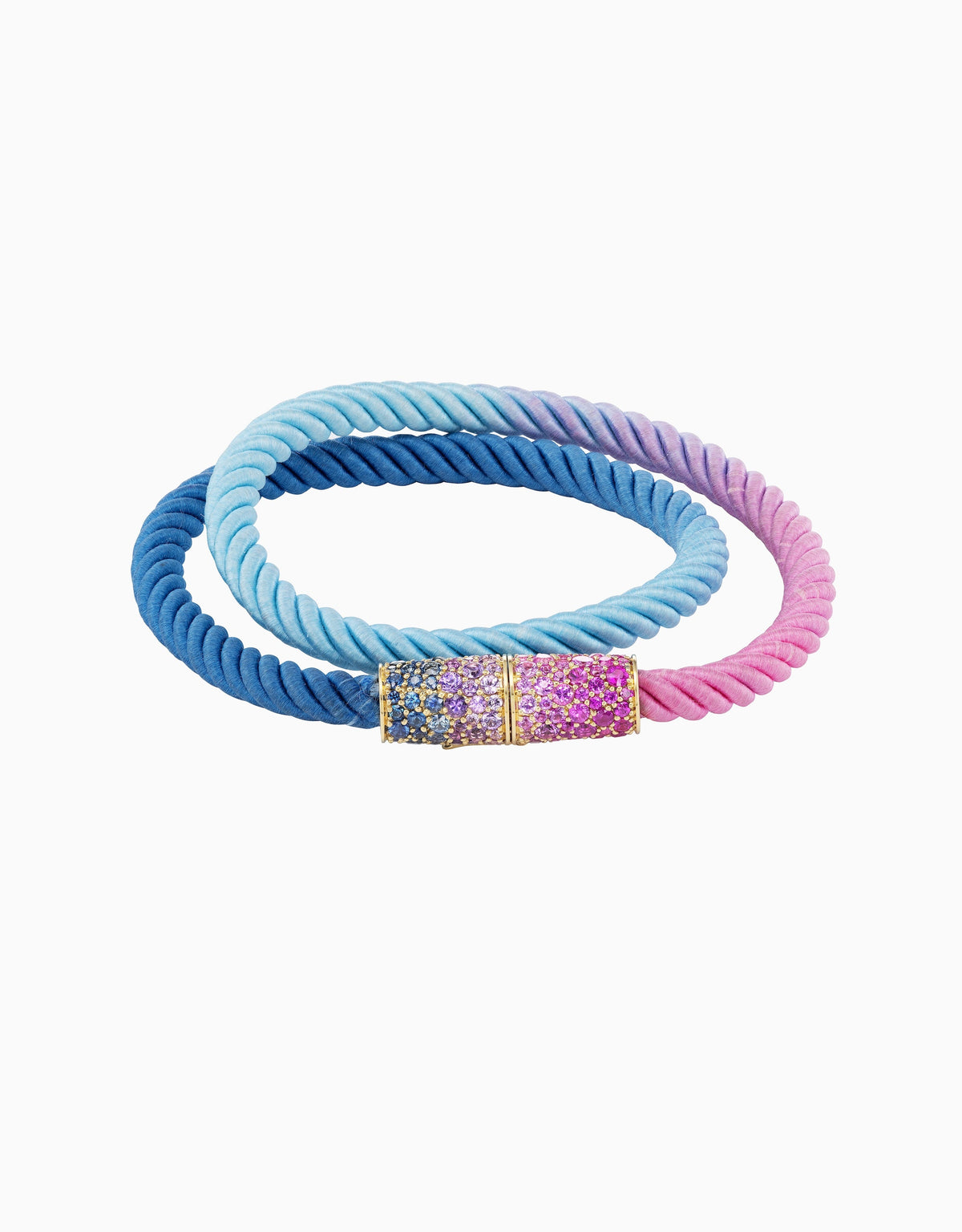 Silk Wrap Bracelet, Pacific & Dyed Silk (One-of-a-Kind, Size Small)