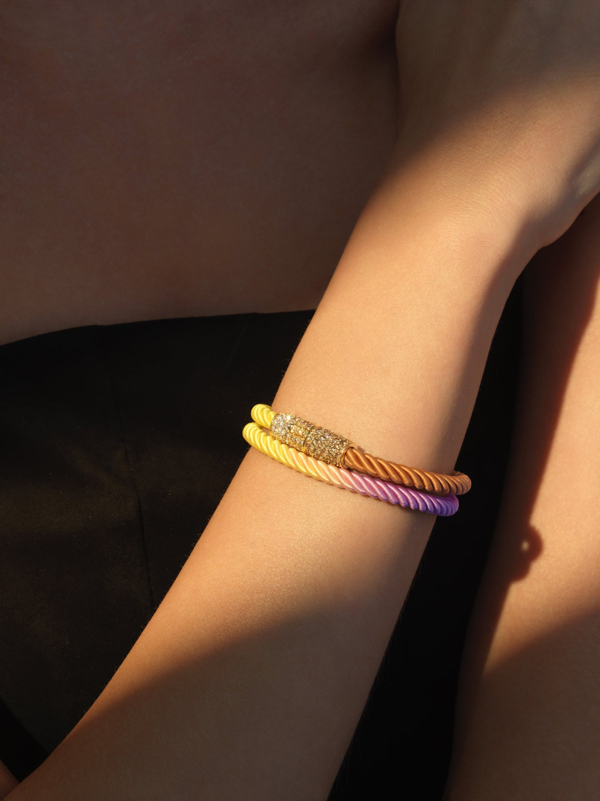 Silk Wrap Bracelet, Canyon & Dyed Silk (One-of-a-Kind, Size Small)