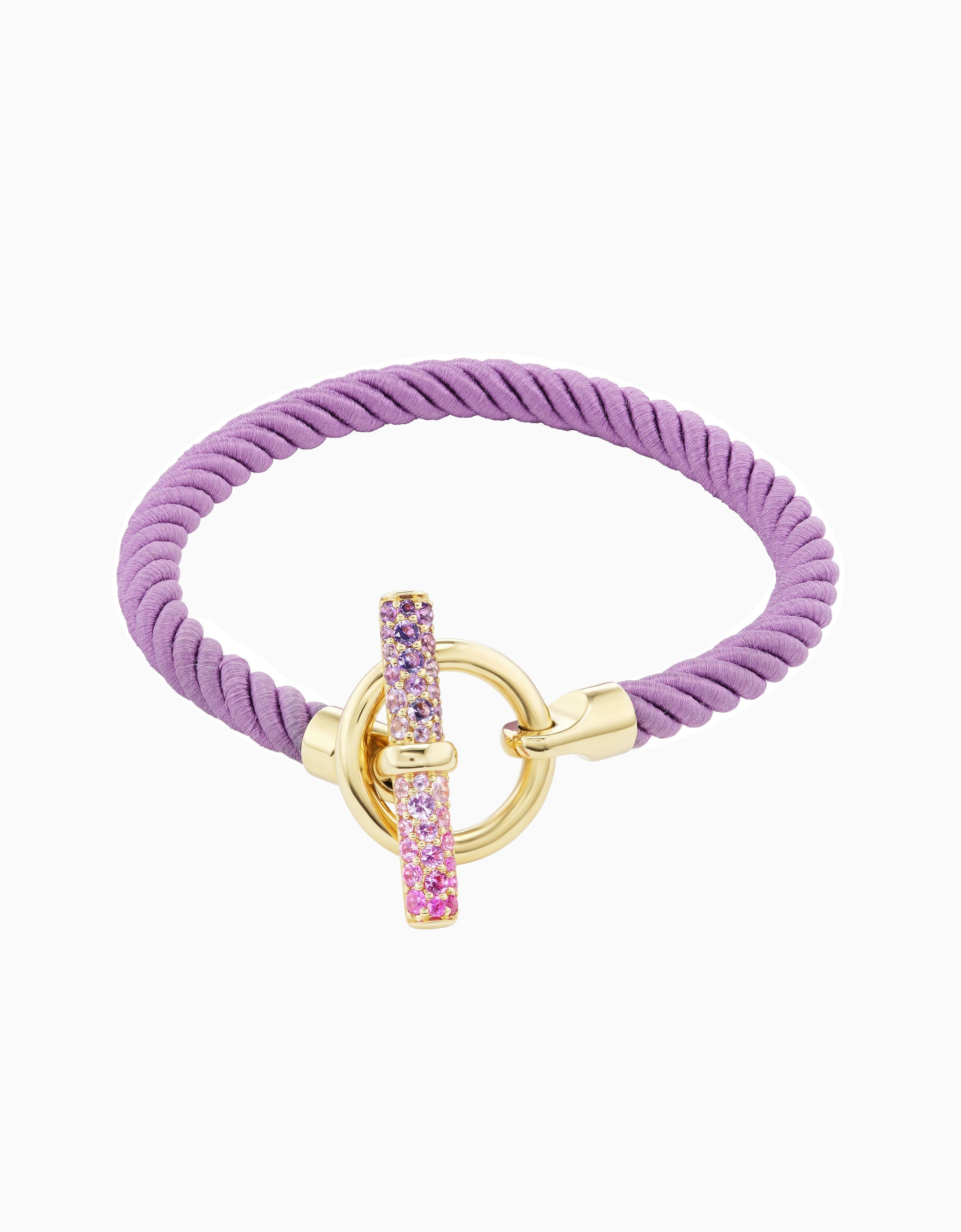 Toggle Bracelet - Pink and Purple Sapphire, Purple Silk (EXCLUSIVE)