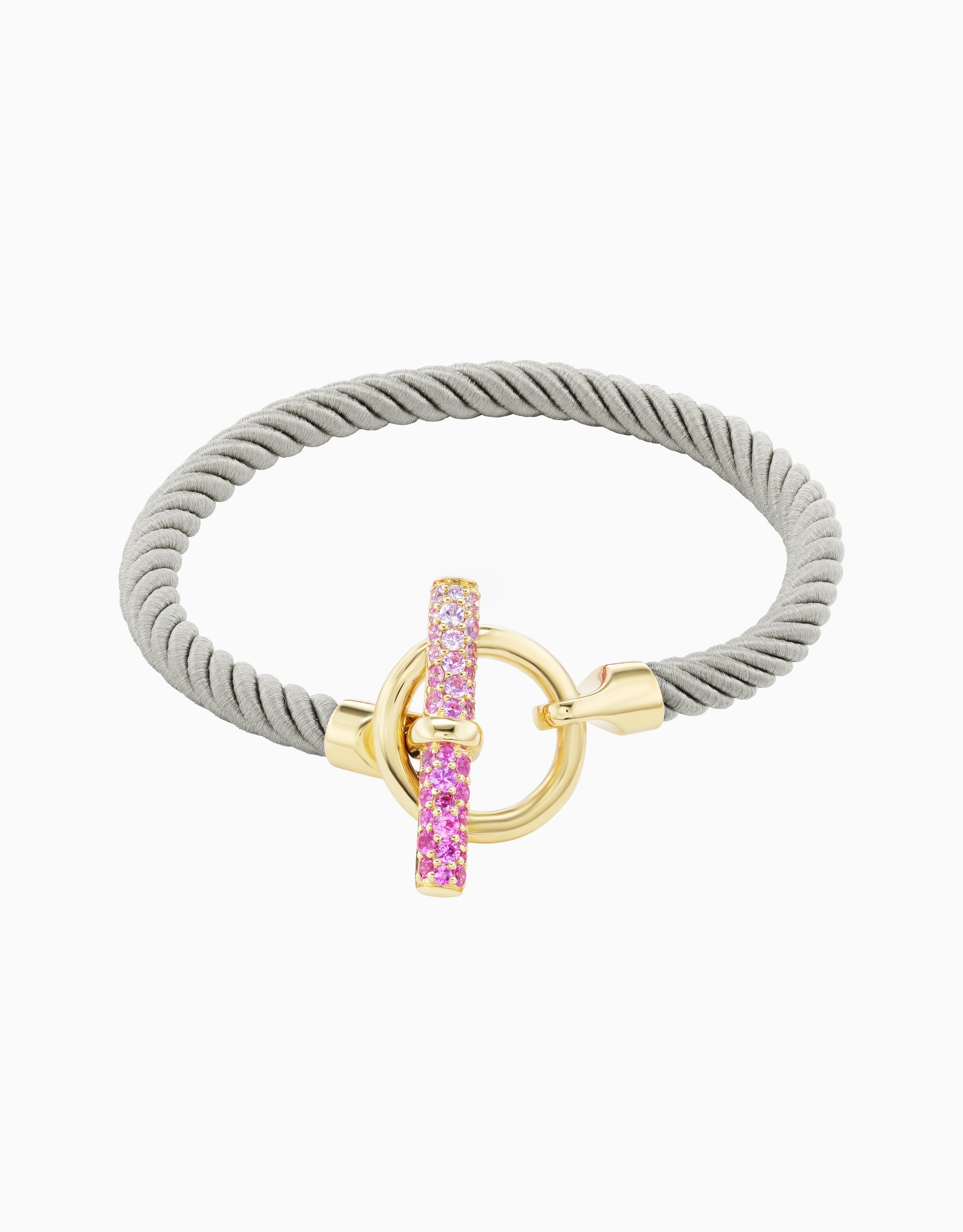 Toggle Bracelet - Pink Sapphire, Grey Silk (EXCLUSIVE)