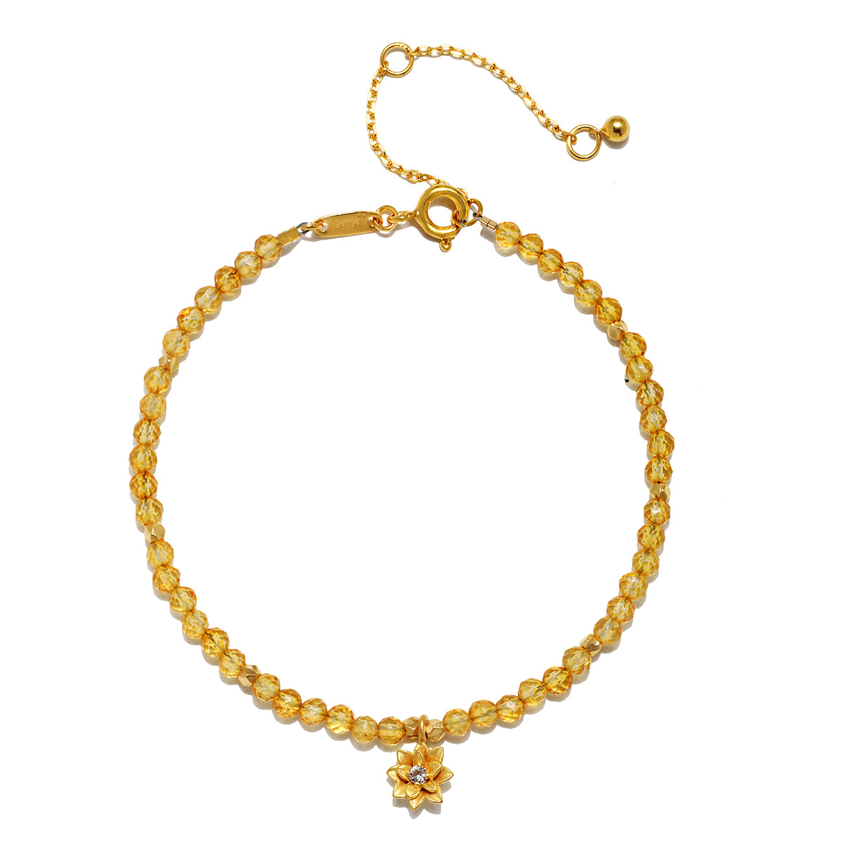 Citrine Lotus November Birthstone Bracelet
