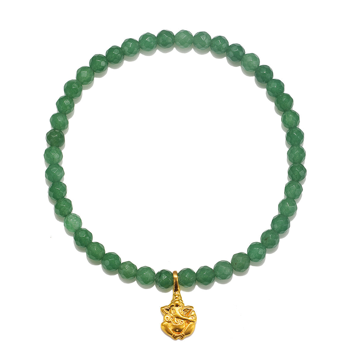 Ganesha Hindu God, Guided Transformation Jade Gemstone Bracelet