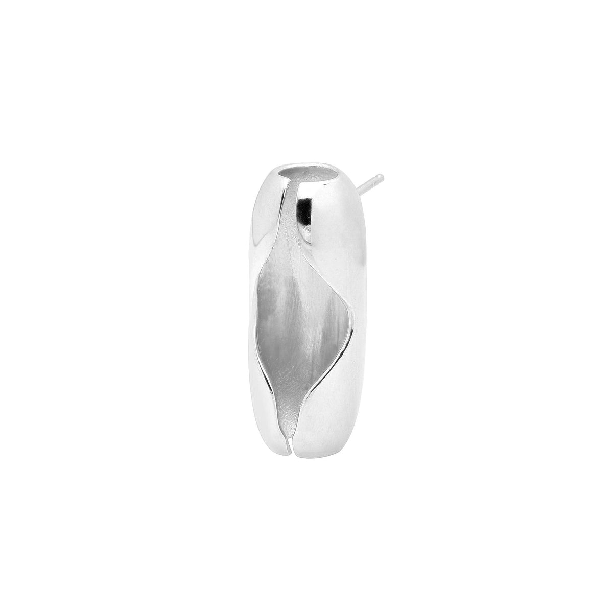Big Connector Single Earring, Silver