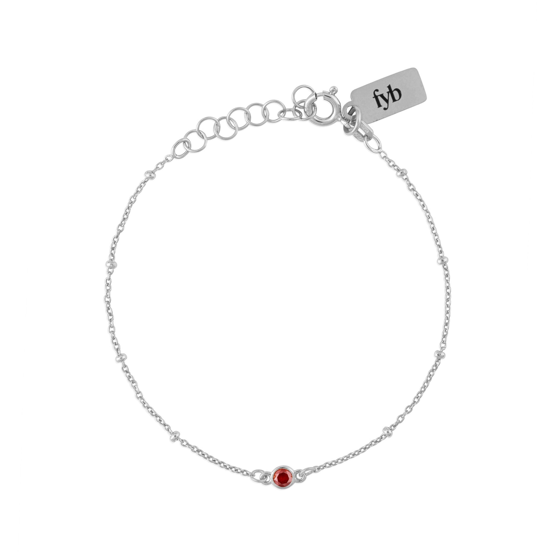 January Birthstone Bracelet Silver