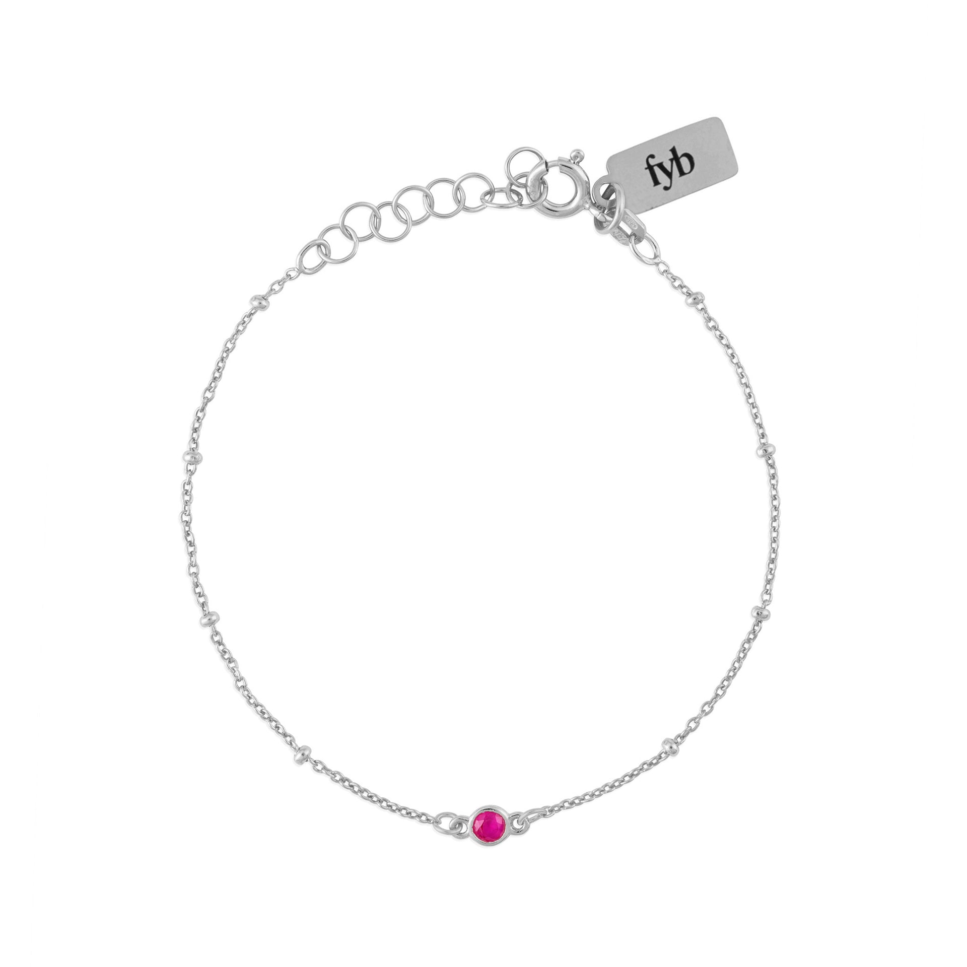 July Birthstone Bracelet Silver