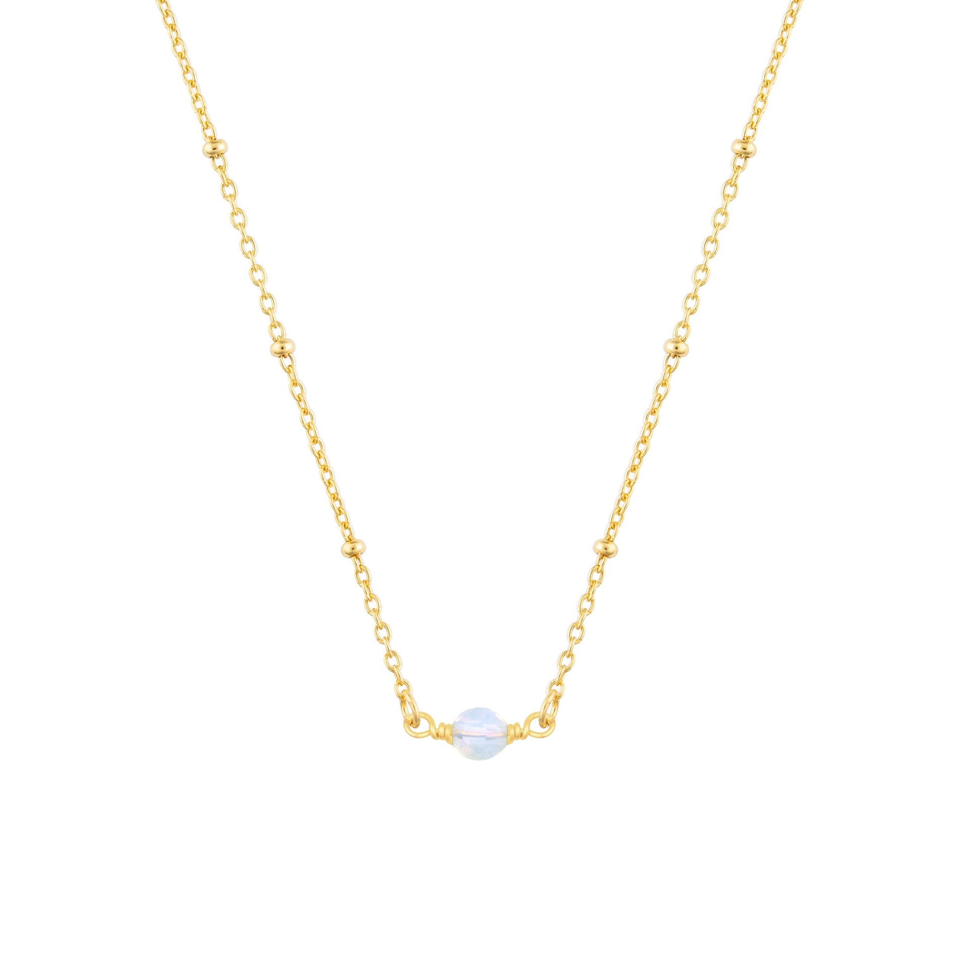 October Birthstone Necklace Gold