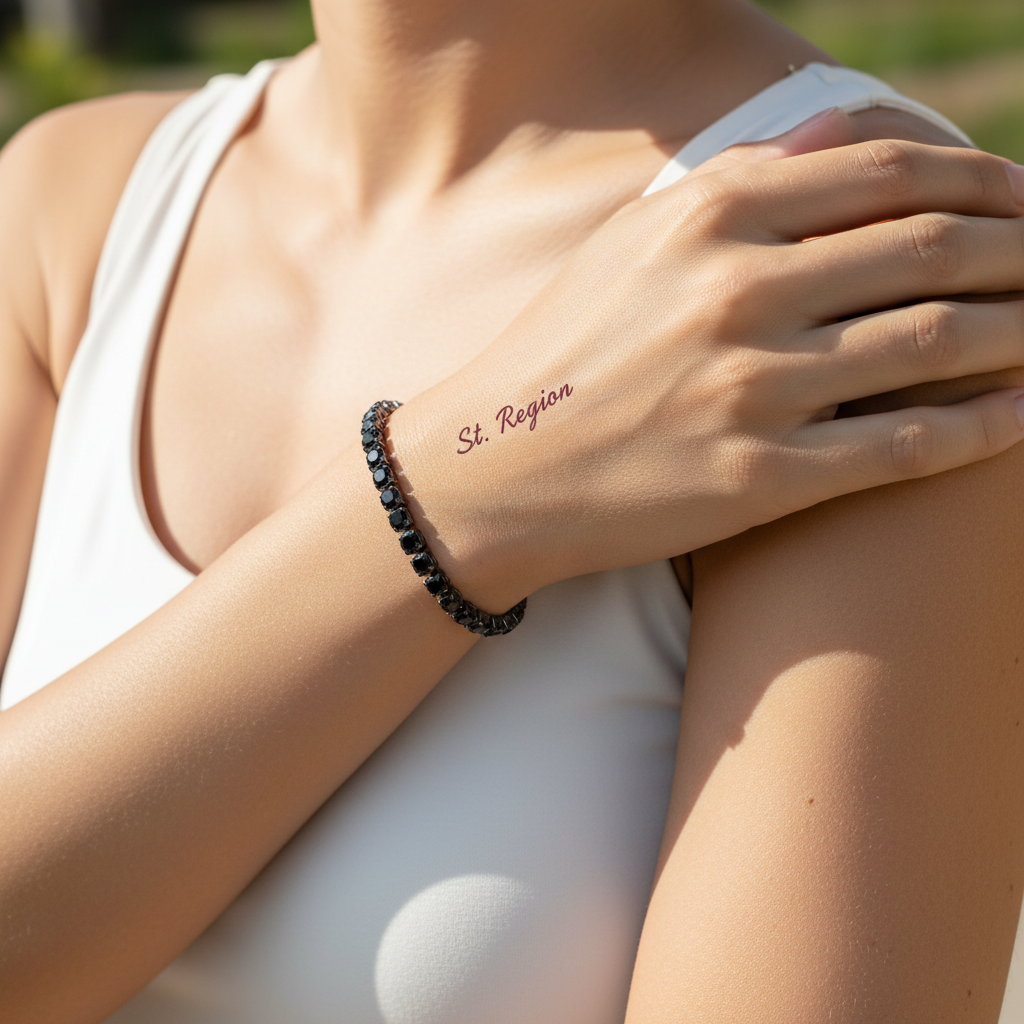Black Cubic Zirconia Adjustable Link Bracelet