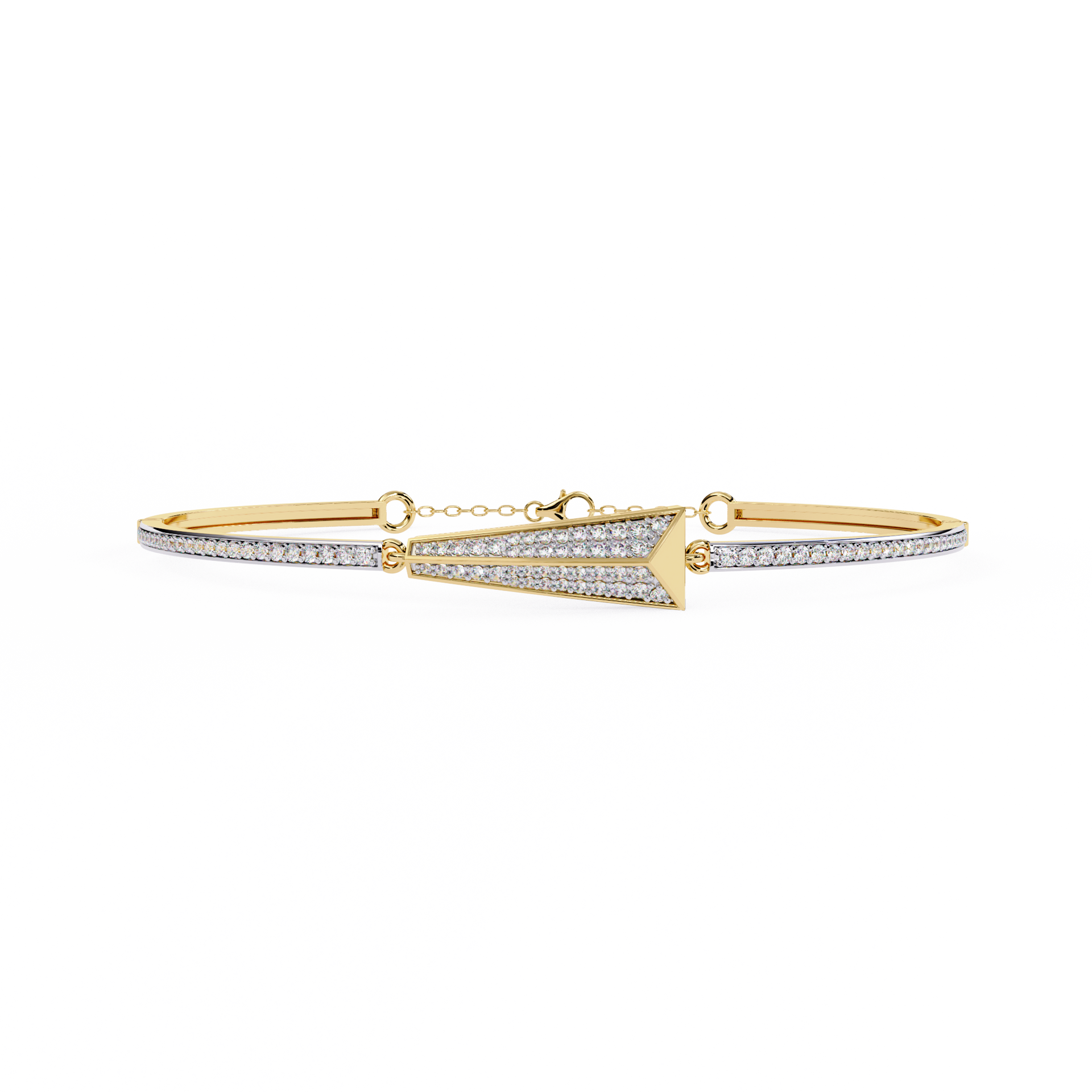 Round-Cut Lab-grown Diamond Antique Bangles in 10K White Gold