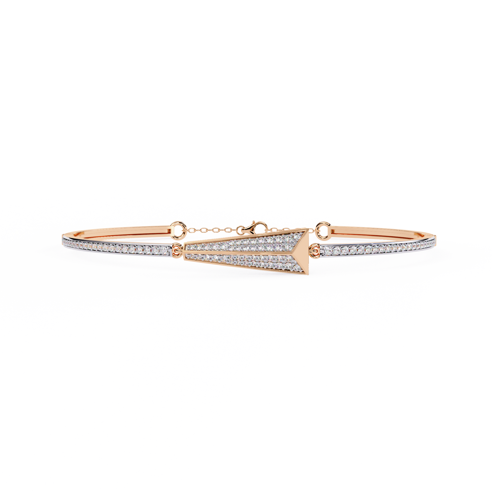 Round-Cut Lab-grown Diamond Antique Bangles in 10K White Gold