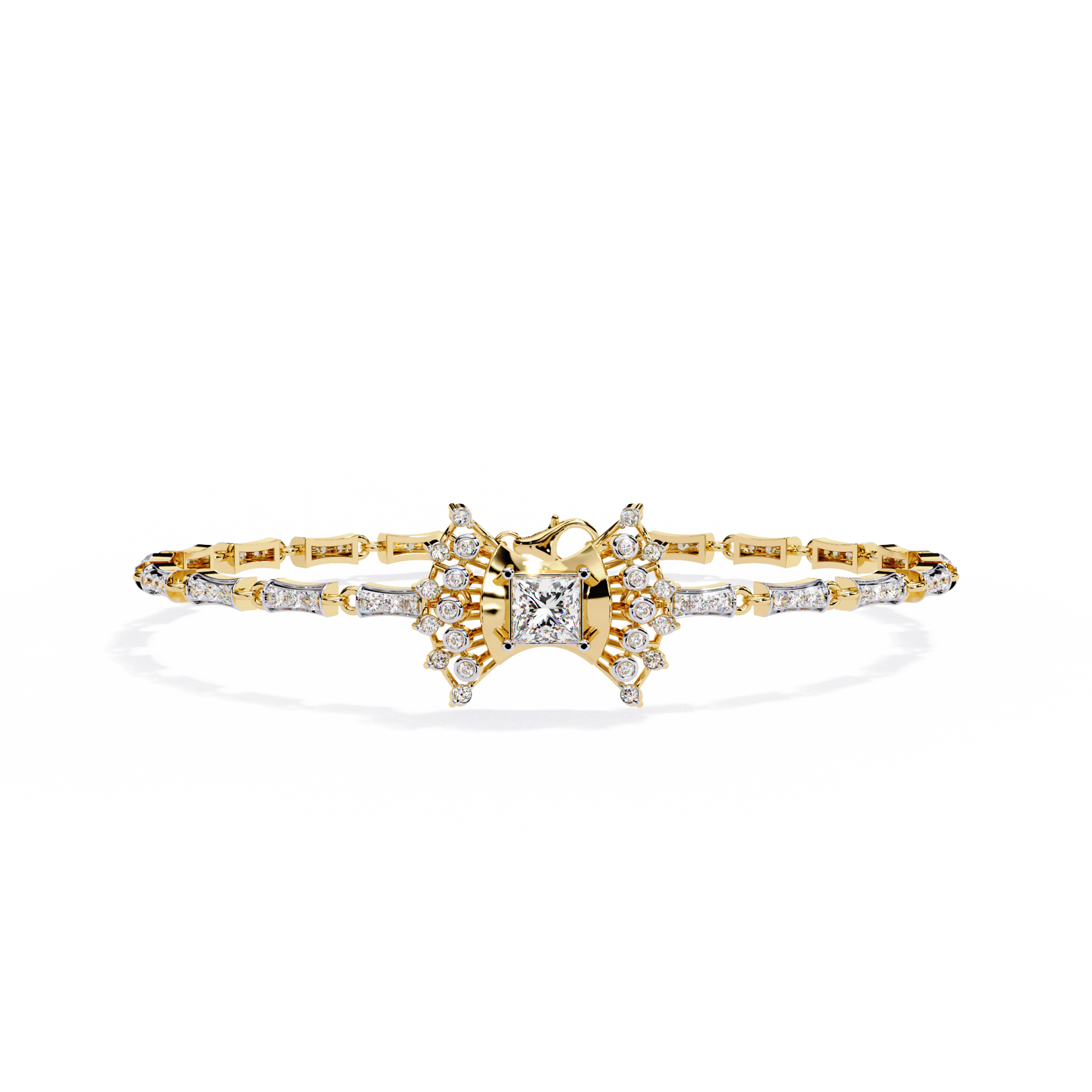 Princess-Cut Lab-grown Diamond Tennis Bracelet in 10K White Gold