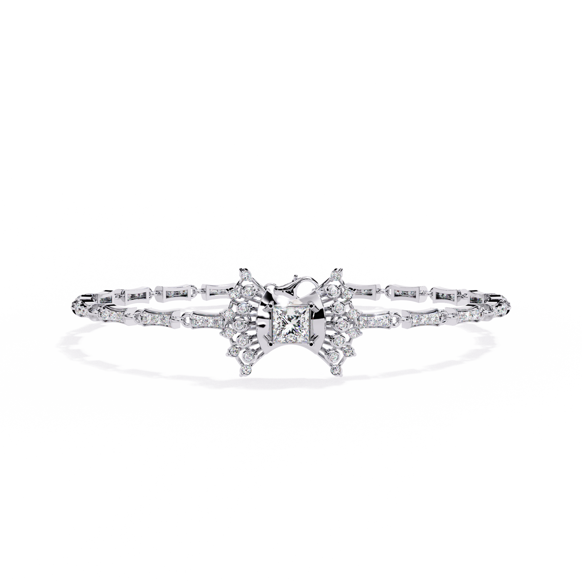 Princess-Cut Lab-grown Diamond Tennis Bracelet in 10K White Gold