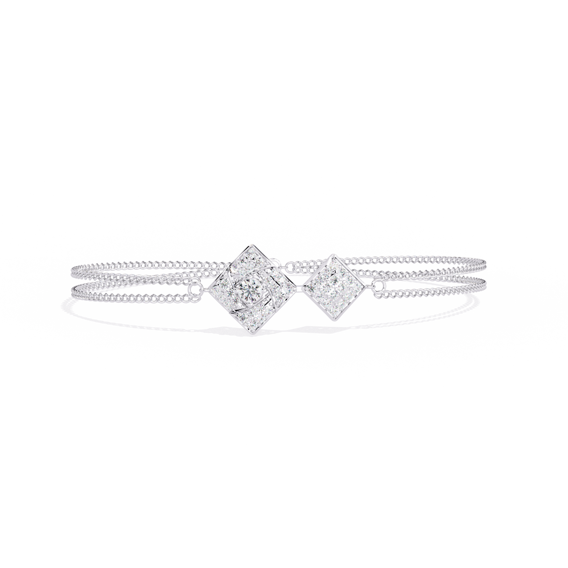 Round-Cut Lab-grown Diamond Bracelet in 10K White Gold