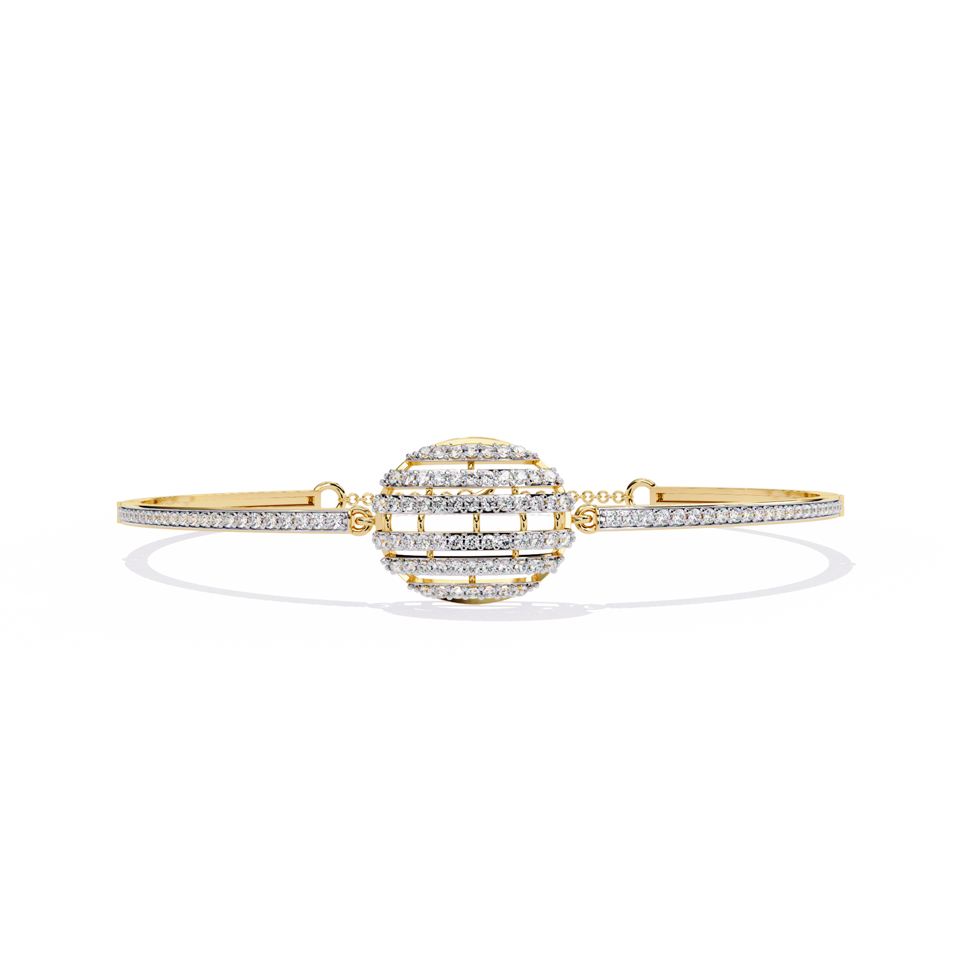 Round-Cut Lab-grown Diamond Cuff Bracelet in 10K White Gold