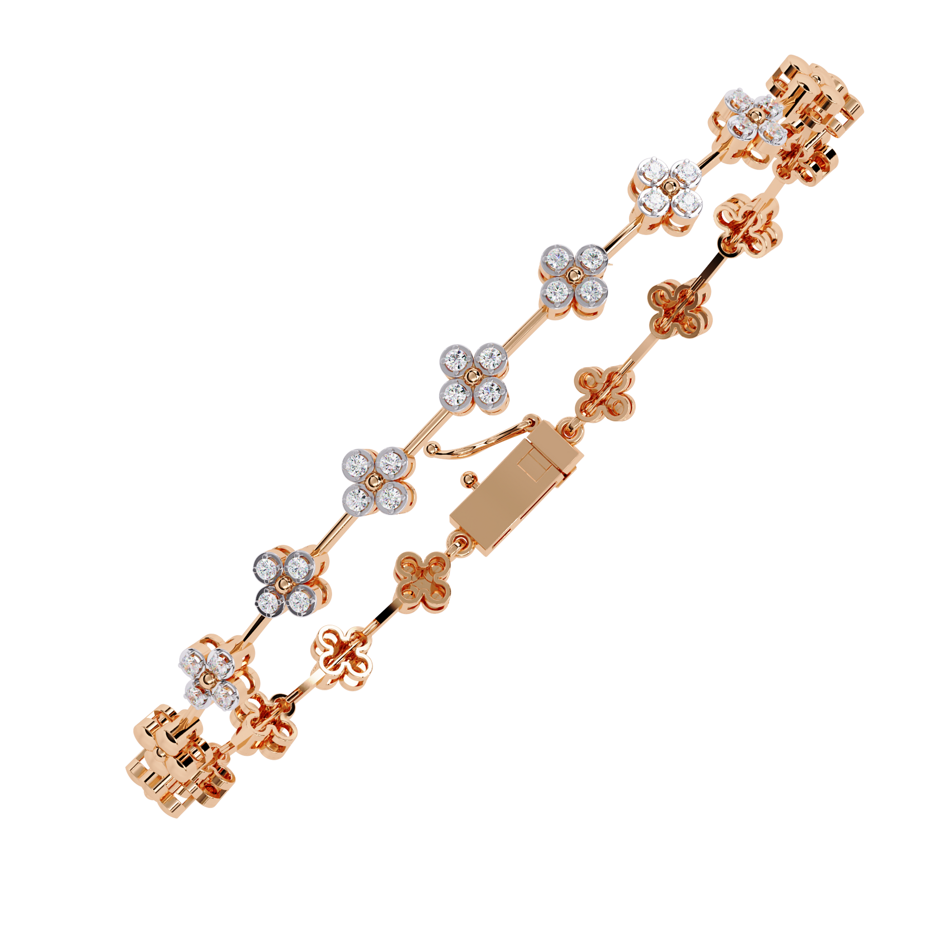 Round-Cut Lab-grown Diamond Tennis Bracelet in 10K White Gold