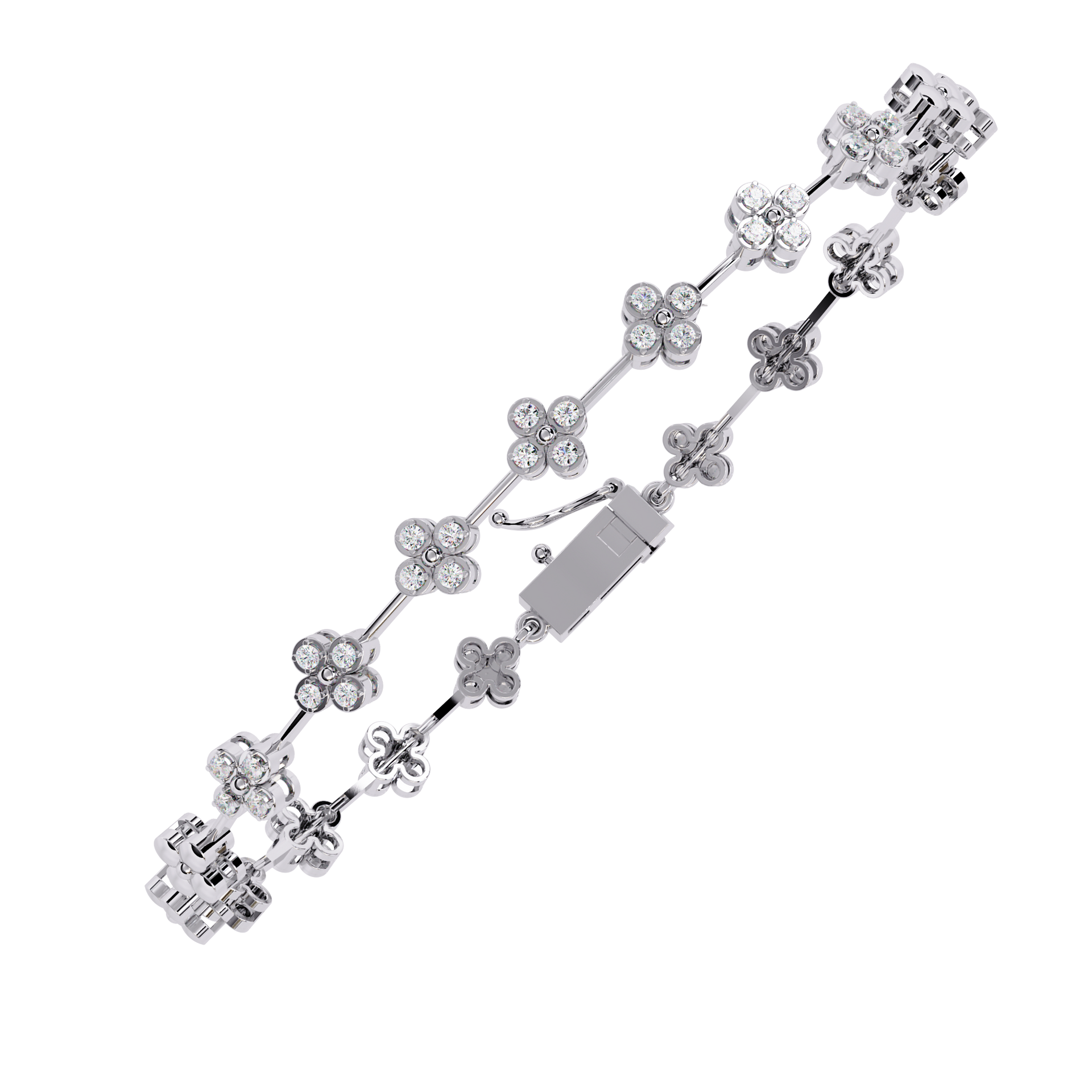 Round-Cut Lab-grown Diamond Tennis Bracelet in 10K White Gold