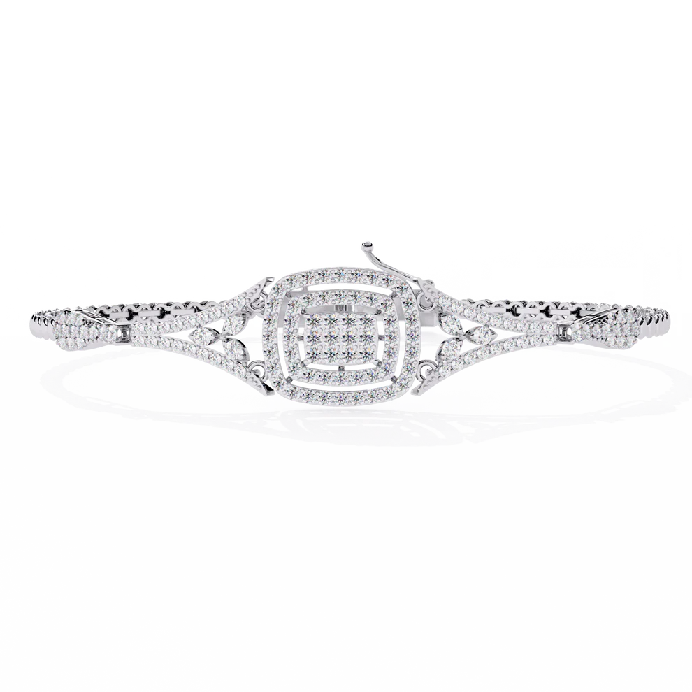 Round-Cut Lab-grown Diamond Tennis Bracelet in 10K White Gold