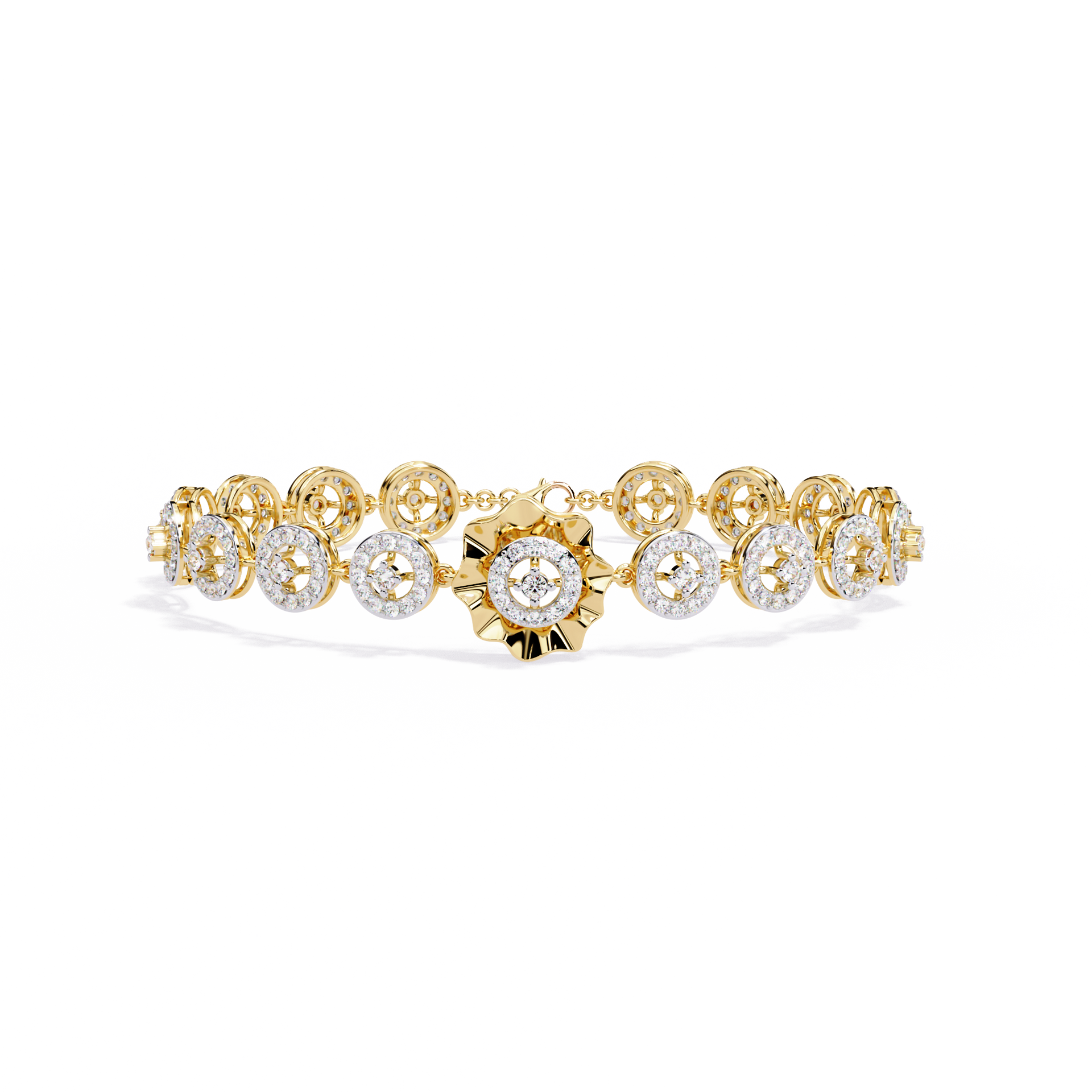 Round-Cut Lab-grown Diamond Tennis Bracelet in 10K White Gold