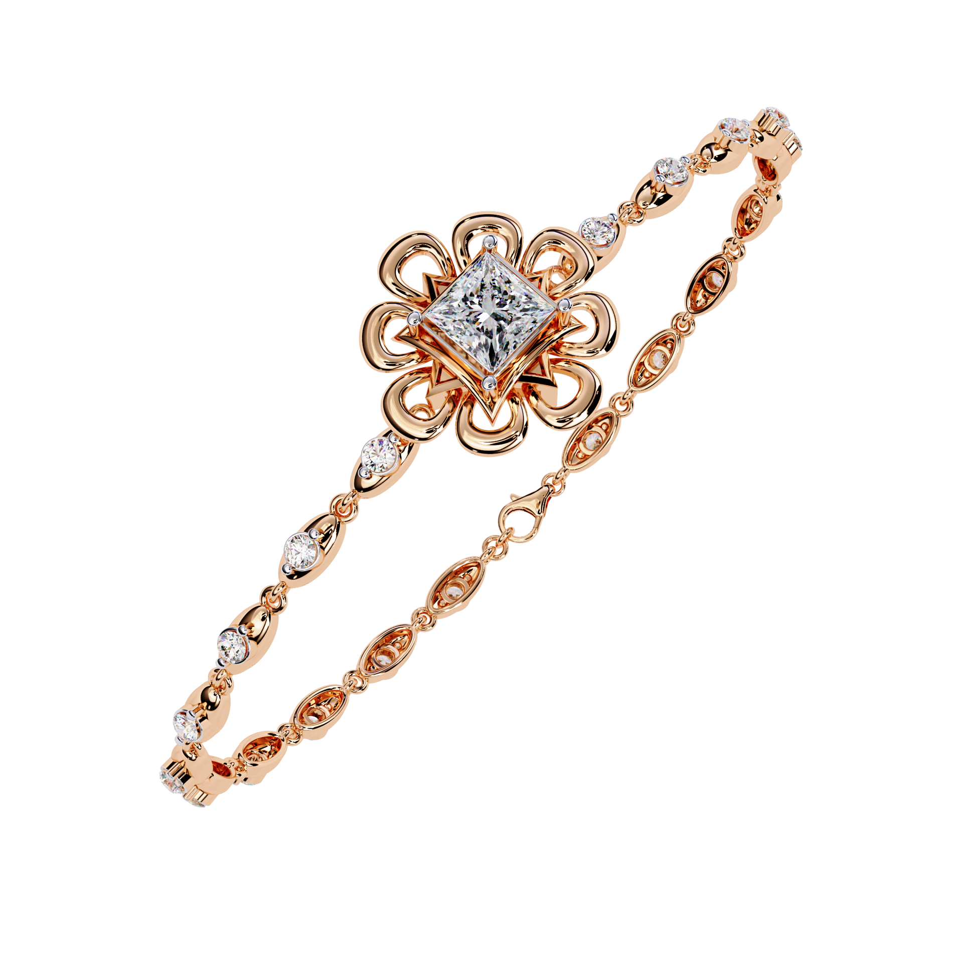 Princess-Cut Lab-grown Diamond Tennis Bracelet in 10K White Gold