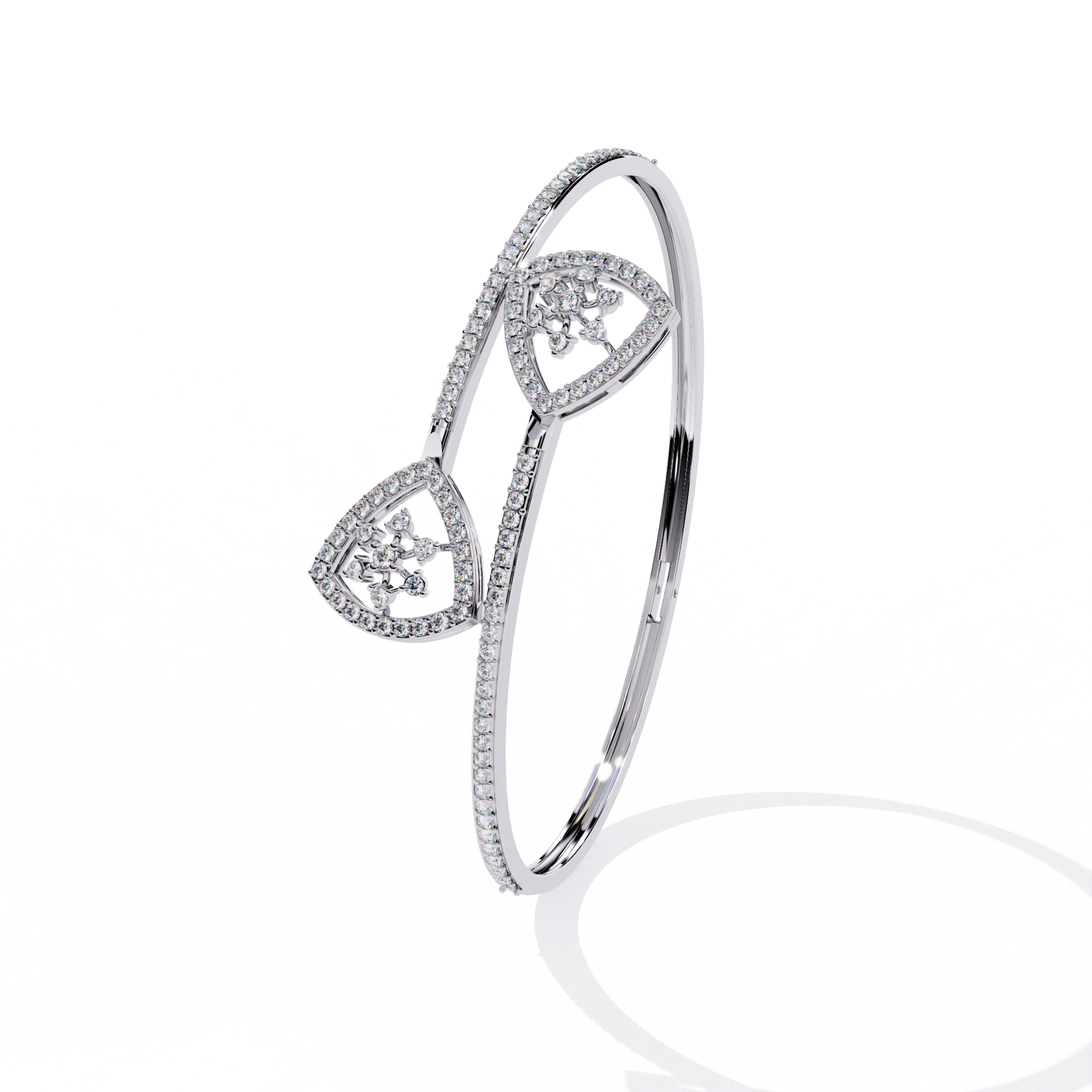 Round-Cut Lab-grown Diamond Bangles in 10K White Gold