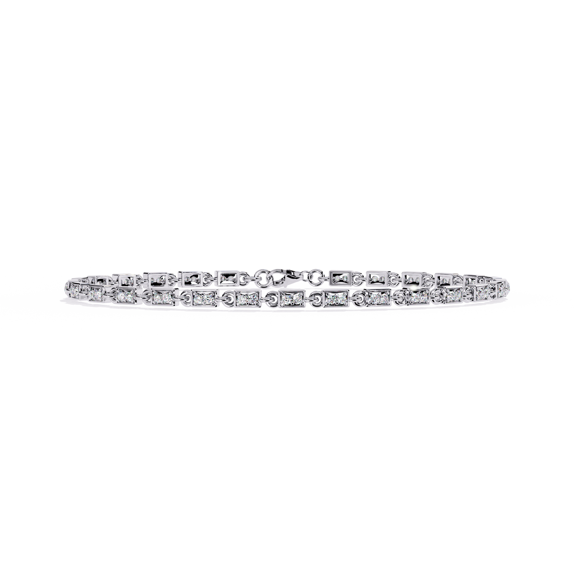 Round-Cut Lab-grown Diamond Tennis Bracelet in 10K White Gold