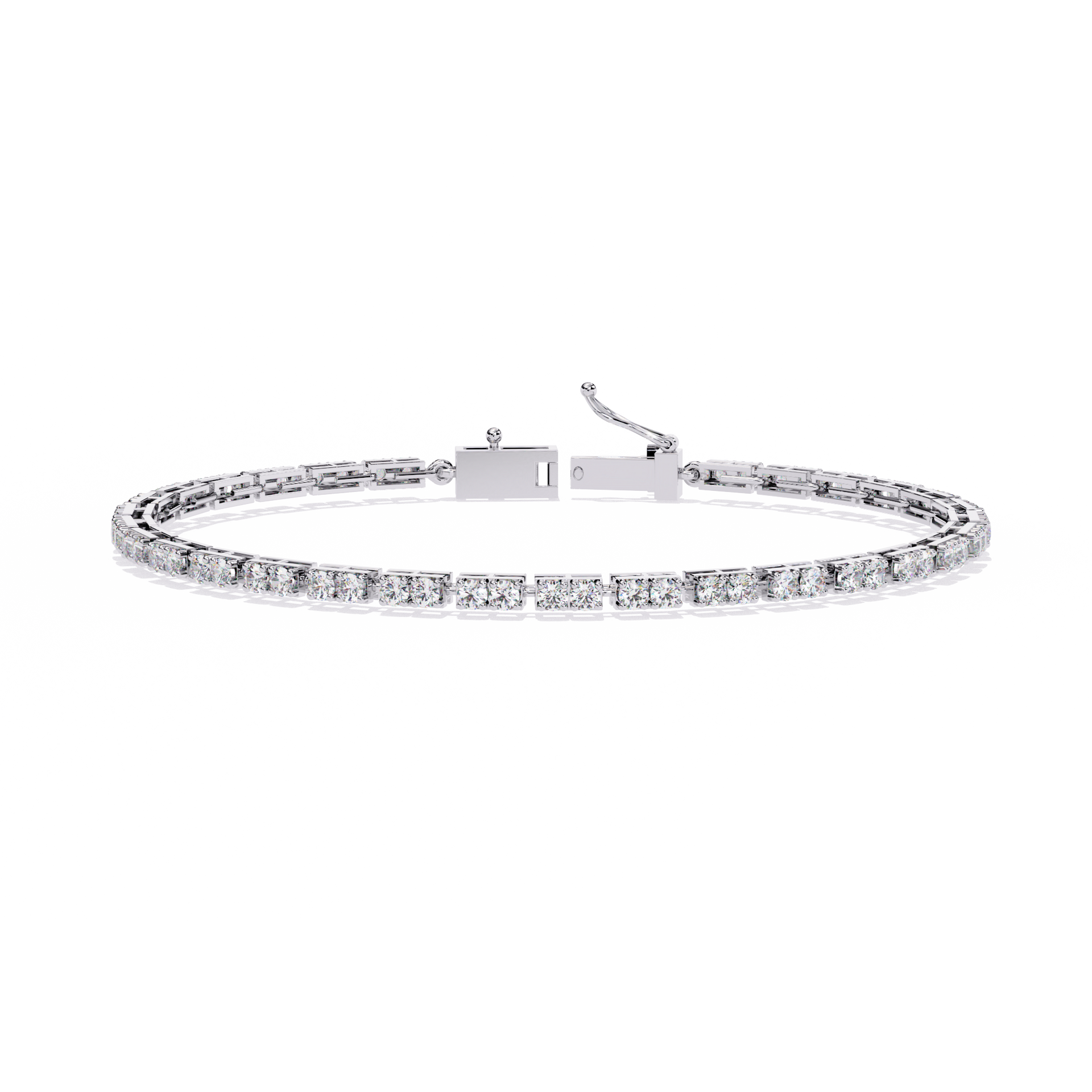 Round-Cut Lab-grown Diamond Tennis Bracelet in 10K White Gold